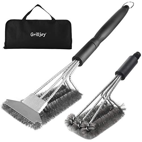 Barbeque Grill Brush Notched Scraper Wire Cleaner Stiff Brass Bristles