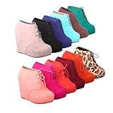 Lace up Platform Wedge Bootie