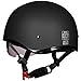 ILM Motorcycle Half Helmet with Sunshield Quick Release Strap Half Face Fit for Cruiser Scooter DOT Approved 883V (Matte Black, Small)