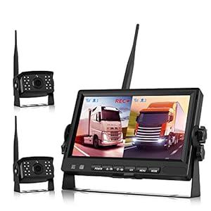 Achteruitrijcamera, draadloos, achteruitrijcamera voor vrachtwagen, achteruitrijcamera, set digitale AHD dual-cam-video…