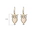 Cute Night Owl Opal Dangle Earrings For Women Girls Golden Plated