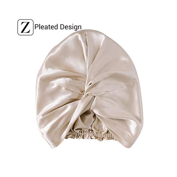 ZIMASILK 22 Momme 100% Mulberry Silk Sleep Cap for Women Hair Care,Natural Silk Hair Wrap for Sleeeping, Silk Bonnet…