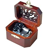 WESTONETEK Vintage Wood Carved Mechanism Musical Box Wind Up Music Box Gift for Christmas/Birthday/Valentine's Day, Melody You are My Sunshine
