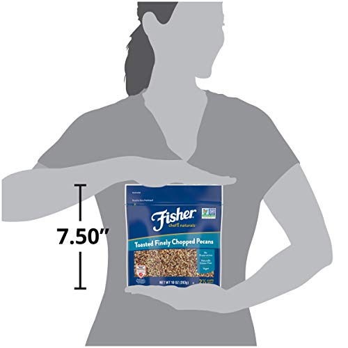 FISHER CHEF’S NATURALS UNSALTED CHOPPED PECANS 10 OZ RESEALABLE BAG, UNSALTED RAW NUTS FOR COOKING, BAKING & SNACKING, VEGAN PROTEIN, KETO SNACK, HEALTHY SNACKS FOR ADULTS, GLUTEN FREE CHOPPED PECAN