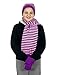 Girl's 3 Piece Knit Hat, Scarf & Gloves Set (Pink-Purple), OSFM