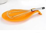 Drhob1pcs Novelty Candy Color Kitchen Tools Heat Resistant Silicone Put A Spoon Mat Insulation Mat Placemat（Color: random）