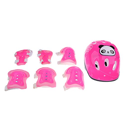 image for MonkeyJack 7 Pieces Kids Girl Roller Skating Skateboard Bicycle Helmet