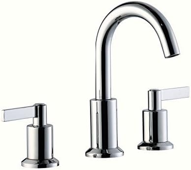 Derengge LFS-0188-CP Stainless Steel Solid Brass Two Handle 8" Widespread Bathroom Sink Faucet with Pop up Drain Assembly,cUPC NSF AB1953 Lead Free Chrome