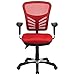 Flash Furniture Nicholas Mid-Back Red Mesh Multifunction Executive Swivel Ergonomic Office Chair with Adjustable Arms