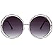 VIVIENFANG Full Metal Double Circle Wire Frame Oversized Round Sunglasses Polarized 86613