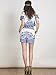 Choies Women's Blue Tile Print Crop Top with Shorts Two Piece Outfit Suit