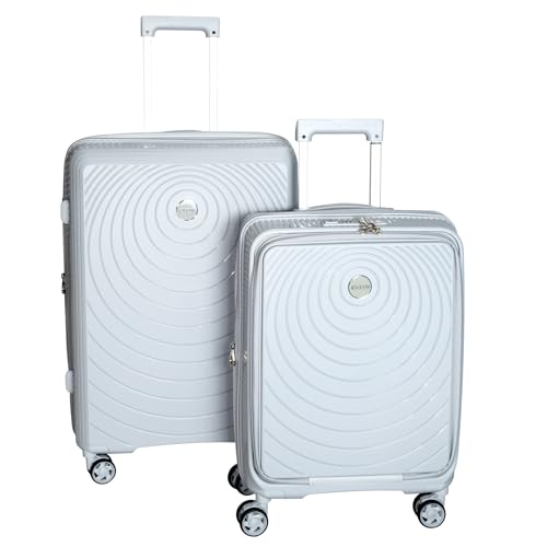 CONCEPTEN Luggage Sets 2 Piece, Suitcases with Wheels, Hardshell Suitcase Set, PP Carry on Luggage Set with TSA Lock, Travel Luggage 20/24 White