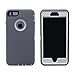 iPhone 6 Plus / 6S Plus Cover | 2-in-1 Screen Protector & Holster Case | Military Grade Edge-to-Edge Protection with carrying belt clip | Drop Proof Shockproof Dustproof | Grey / White