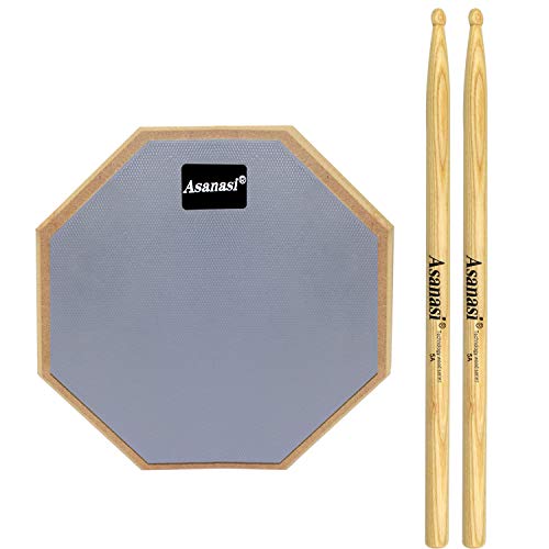 WeiMeet Drum Pad 12 Inches Drum Practice Pad Silent Drum Pad with 1 Pair Drum Sticks