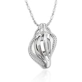 LGSY Conch Cage Pendants for Pearl Jewelry Making Silver Plated, Design Pearl Cage Pendants for Women