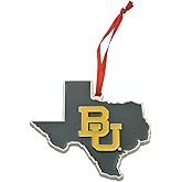 Baylor Bears State Shape Metal Christmas Ornament