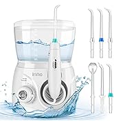 Initio Water Dental Flosser 2 Modes, 10 Adjustable Modes,Oral Irrigator with 600ML Detachable Wat...