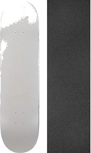 Primitive Skateboarding Raised Pennant White Skateboard Deck - 8" x 31.9" with Jessup Griptape - Bundle of 2 items