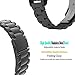Kuxiu Compatible with Garmin vívoactive Band, Stainless Steel Metal Replacement Wristband Bracelet with Link Adjustment Tool for Garmin Vivocative Smartwatch (Metal Black)