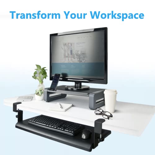 Max Smart Computer Desk Store Clamp On Keyboard Tray, Mouse Holder