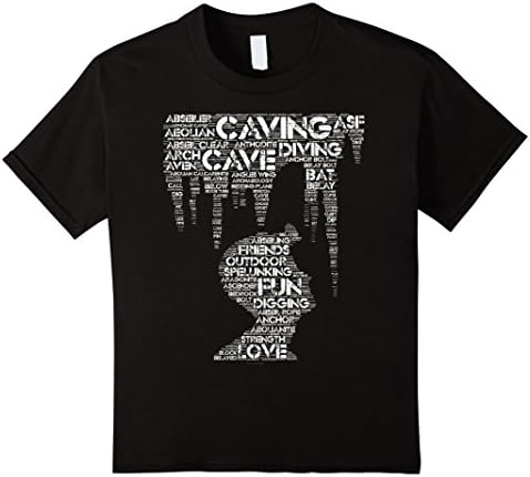 unisex-child Caving Shirt: Spelunking Terms Vocabulary Caver Gift T-Shirt 4 Black