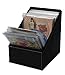 Atlantic Media Sleeve Storage Bin - Leatherette Front, Quality Stitching and includes 36 Sleeves for CDs, DVDs and Video Games