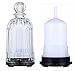 COSVII Glass Oil Diffuser Ultrasonic Aromatherapy diffuser for Essential Oils with 7-color LED Lights, Automatic Shut-off Function (Black New)