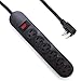 Otimo 12Ft 6-Outlet Power Strip AC125V 14AWG Black - Office or Home Plug Extension