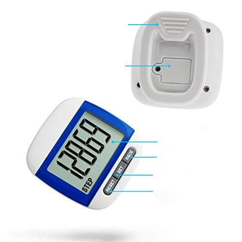 ZUZU Simple Step Counter Portable Walking 3D Pedometer with Carabiner Clip for Men/Women/Pets,A