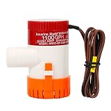 Amarine Made 1100gph 12v Boat Marine Plumbing Electric Bilge Pumps (1100gph 12v 3AMP 5AMP-Fuse 29MM ID Hose)