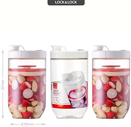 LOCK n LOCK Inteorak Clear Pickle Jar / Ferment Storage Container 3SET / 1.3L Clear Type /Make Sauerkraut, Kimchi, Pickles Or Any Fermented Probiotic Foods. Ferment Vegetables by LOCKNLOCK