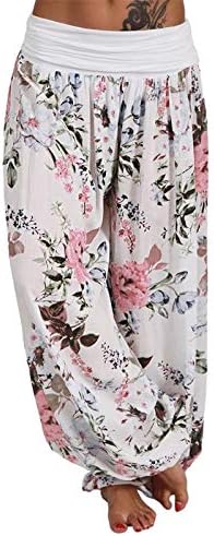 Thenxin Women's Harem Yoga Pants Elastic Smocked Waist Baggy Hippie Lounge Festival Travel Pants