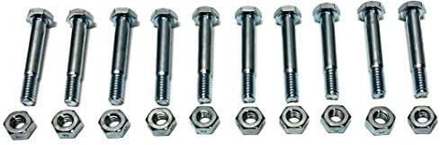Aftermarket | (Pack of 10) Shear Pins & Nuts replace Ariens 510016, 51001600, 532005, 53200500