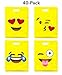 Emoji Party Favor Bags 40-Pack (9x12), Great for Kids Birthday Parties, Celebrations, Fun Classroom Rewards & Treats, Carnivals, Games & Candy Goodie Grab Bag, Deluxe Emoticon Gift Supplies