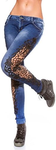 Women's Side Lace Slim Skinny Stretch Denim Jeans (S)