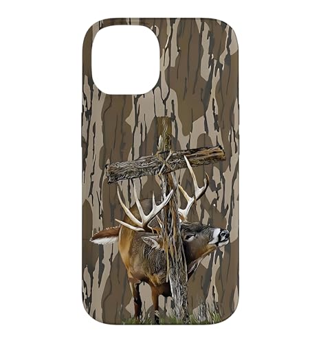 Camo Deer Hunting Christian Cross Jesus Deer Fish Hunter Case for iPhone 14