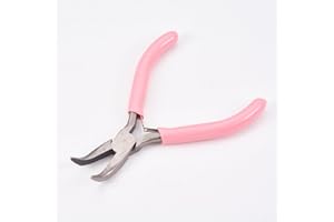 1Pc 45# Carbon Steel Jewelry Pliers Bent Nose Pliers Jewelry Plier DIY Crafts Tools Making Repair Maintenance Wire Wrapping B