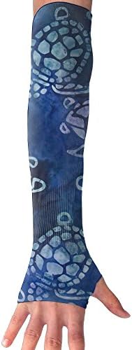 Huadduo Sea Turtles Blue Women's Super Long Fingerless Anti-uv Sun Protection Golf Driving Sports Arm Sun Sleeves Gloves