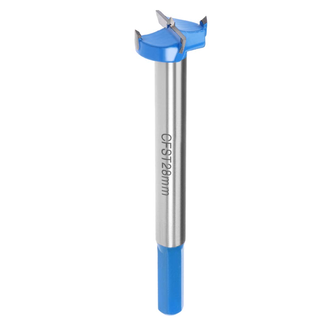 Sourcingmap Forstner Drill Bits 28mm, Tungsten Carbide Wood Hole Saw Auger Opener 126mm Length, Woodworking Hinge Hole Drilling Boring Bit Cutter (Blue, Gray)