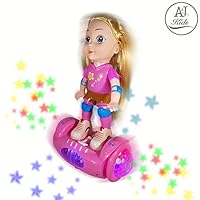 ANJ Kids New Holiday Toys - Lovely Girl Doll Toy for Kids; Battery Operated Girls Doll Riding Hover Board; Rolling, Rotating, Music and Beautiful Flashing Lights; Best Doll Toy for Girls