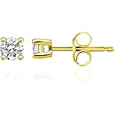 Adabele Authentic Sterling Silver Cubic Zirconia Imitation Diamond Gemstone Stud Earrings April Birthstone Hypoallergenic Nickel Free Tarnish Resistant Women Birthday Fine Jewelry