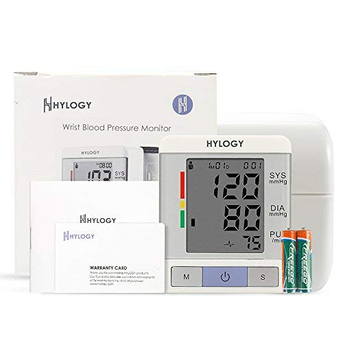 Wrist Blood Pressure Monitor HYLOGY FDA Approved Fully Automatic BP with Irregular Heartbeat Monitoring, Adjustable Wrist Cuff and Portable Case Perfect for Health Monitoring