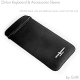 Grifiti Chiton Keyboard Sleeve for Apple&reg; Wireless Keyboard, Anker bluetooth, Macally, Logitech bluetooth, GYMLE, Gear Head, Genius, SIIG, Solidtek, Perixx, Verbatim, HP and other 12 Inch Slim Keyboards and Mouse Pocket