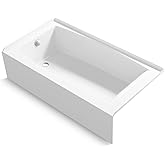 Kohler K-26108-LA-0 Entity 60" x 32" Alcove Bath, Left Drain, White