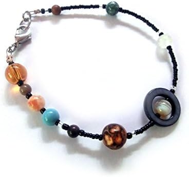 MiniVerse 2004, Solar System Bracelet with Pluto! (8.5in Large), Gemstone Planets, 24.50