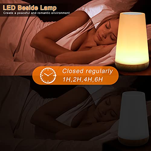Vaileal LED Nachttischlampe, Touch Dimmbar Atmosphäre Tischlampe mit Fernbedienung USB-Aufladung, 13 Farben und Farbwechsel, Tragbare Kinder Stimmungslicht für Schlafzimmer/Wohnzimmer/Büro