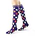 Blue Beat Moderate (15-20 mmHg) Graduated Polka Dot Women Compression Socks for Running Travel Pregnancy Standing Sitting