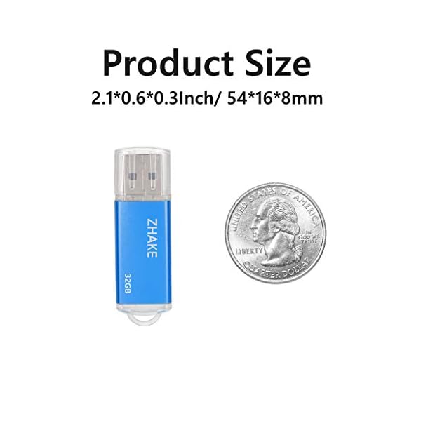 USB Sticks 32GB USB Memory Stick 2.0 Speichersticks 5 Stück Flash-Laufwerke mit Deckel, Pen Drives(5 Bunt: Schwarz Blau… – Bild 6