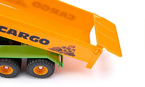 siku 1989, Fendt Traktor mit Hakenliftfahrgestell und Mulde, 1:50, Metall/Kunststoff, Grün, Voll funktionsfähiger Muldenanhänger – Bild 4