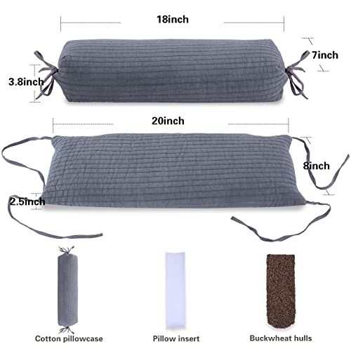 Ainilaus Adjustable Buckwheat Pillow with Washable Cotton Pillowcase